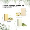 Natural Bar Soap with Vitamin E, Pure Plant Oil Bath Body Soap Variety Soap Pack 3 Bars (Lemongrass, Tea Tree, Roman Chamomile)Rich Creamy Lather-Long Lasting Oily Skin Soap Gift Cold Process 3.5 oz