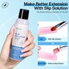 Morovan Nail Slip Solution - 2.5oz Anti-Stick Gel Liquid for Poly Gel Nails with Dual-Ended Brush - For Beginners
