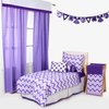 Bacati - Mix N Match Zigzag/dots 3 Pc Girls Toddler Bed Sheet Set Including Fitted Sheet, Flat Sheet and Pillow Case for US Standard Crib/Toddler Bed(Purple)