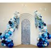 BAUANOOY Blue Balloons Metallic Blue Balloons, 60pcs 12 Inch Chrome Blue Balloons Baby Blue Balloons Pearl Blue Balloons Navy Blue Latex Balloons for Baby Shower Graduation Birthday Party Decorations