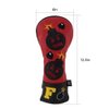 Craftsman Golf Fairway Wood Headcover Embroidery Bomb, Red and Black PU Leather Golf Head Covers for Fairway Wood (Wood Cover F)