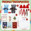 Poen 24 Set Christmas Gift 4 Inch Mini Christmas Stuffed Plush Bear with Santa Hat Scarf Christmas Cards Organza Bags Xmas Stuffed Small Bear Toy Set for Xmas Holiday Party Favor(Vibrant Style)