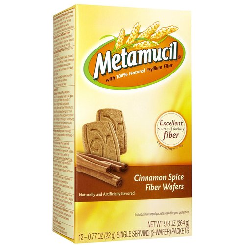 Metamucil Fiber Laxative/Fiber Supplement Fiber Wafers, Cinnamon Spice, 12- (0.85 oz) doses 24 g