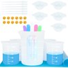 Creahaus Silicone Measuring Cups Tool Kit for Resin, Non-Stick 250 & 100ml Epoxy Mixing Cups, Reusable Resin Supplies with Silicone Mat, Stir Sticks, Pipettes, Cups for Resin, Molds, Jewelry Making