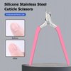 Cuticle Trimmer, 3/4 Jaw Extremely Sharp Cuticle Nippers, Professional Nail Cuticle Trimmer Tools, Non-slip Silicone Handle Cuticle Clipper for Nail Care Pedicure Manicure Nail (Pink)