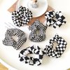 Buffalo Plaid Scrunchies Hair Bands Elastic Hair Ties for Women Girls Checkboard Hair Scrunchie Black and White Checkered Hair Accessories for Women Girl Ponytail Holders