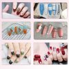 AIBEE Nail Art Brushes, 5pcs Nail Liner Brushes Double-Ended Acrylic Nail Brush 5/7/10/12/15mm Nail Art Striping Brushes and Nail Dotting Pens for French Nail Tip