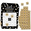Big Dot of Happiness Adult Happy Birthday - Gold - Find The Guest Bingo Cards and Markers - Birthday Party Bingo Game - Happy Birthday Bingo - Set of 18