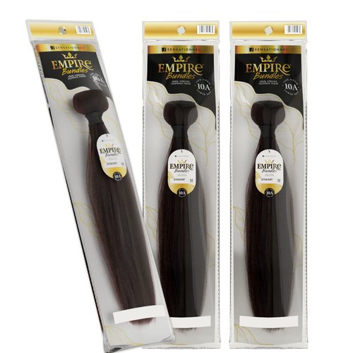 Sensationnel Empire Bundle weave hair - human hair extensions unprocessed bundle hair - Empire Bundles Straight 3 pack (16 inch, NATURAL/BLACK)