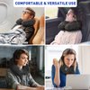 Rewondah Inflatable Travel Pillow, Inflatable Neck Pillow for Traveling Airplane, Travel Pillow Inflatable with Soft Velour Washable Cover, U Shape Blow Up Neck Pillow for Airplanes Train Car Travel