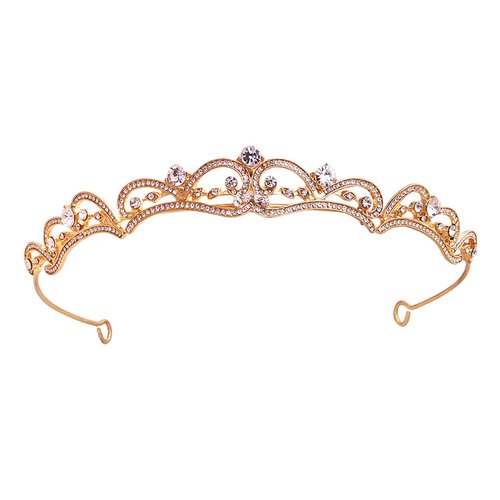 Uongeod Rhinestone Crown Crystal Bridal Tiara Princess Crown Birthday Crown Tiaras and Crowns for Women and Girls-Gold
