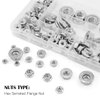 Hilitchi 140-Pcs M3 M4 M5 M6 M8 M10 M12 Hex Flange Nuts Assortment Kit - 304 Stainless Steel