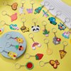 Alomois 80pcs Cartoon Keychain for Kids Party Favors Bulk Cute Keychain for Carnival Prizes Classroom Prizes Goodie Bag Stuffers Birthday Party Favors