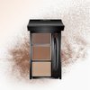 Eyebrow powder three-color brow disc waterproof eyebrow powder eyebrow makeup kit eyebrow filler to shape natural eyebrows (02# Brown, light brown, skin tone)