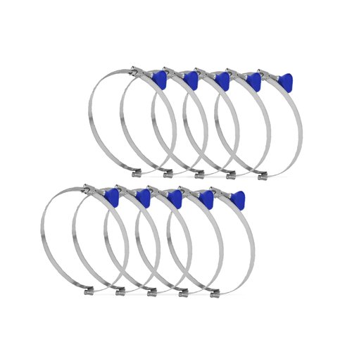 POWERTEC 70223-P2 2-1/2 Inch Right Hand Keyed Bridge Hose Clamp, Thumb Screw Key Adjustable Stainless Steel Hose Clamps for Dust Collection, Dust Collector and Dryer Vent Hose, 10 pack