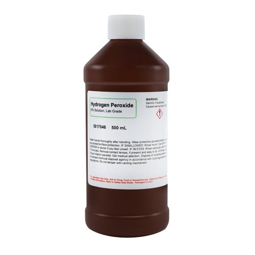 Innovating Science Hydrogen Peroxide 6% Solution, 500mL - Laboratory Grade - The Curated Chemical Collection