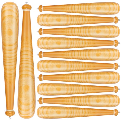 durony 12 Pack Baseball Bat Inflates 29.5 Inch Inflatable Baseball Bat Wood Grain Inflatable Baseball Party Supplies for Sports Carnival Birthday Party Favors Decorations Prizes