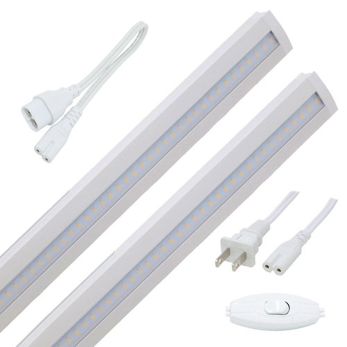 Lightkiwi 16 inch Warm White (3000K) Line Voltage Linkable LED Under Cabinet Lighting - 2 Pack Kit