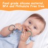 Ainiv Silicone Baby Teether Links, Cutie Baby Teething Toys with Pacifier Clip, Multi Use Baby Teether Rings, Food Grade Silicone Attachable Teether Chew for Newborn Infant Baby Gift, Color-7