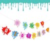 Slime Happy Birthday Banner Slime Painting Banner Pennant for Slime Birthday Party Art Theme Baby Shower Slime Party Decorations Art Party Supplies