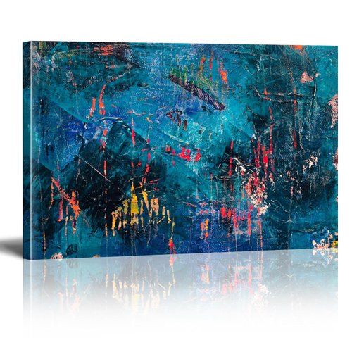 HSFFBHFBH Abstract Canvas Wall Art Blue and Red Fantasy Paintings Colorful Artwork on Canvas Minimalist Art for Office Living Room Bedroom Home Modern Wall Decor Painting16x24inch
