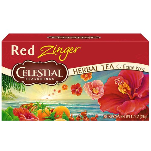 Celestial Seasonings Tea Caffeine Free Herbal Tea, Red Zinger 20 ea ( Pack of 12)
