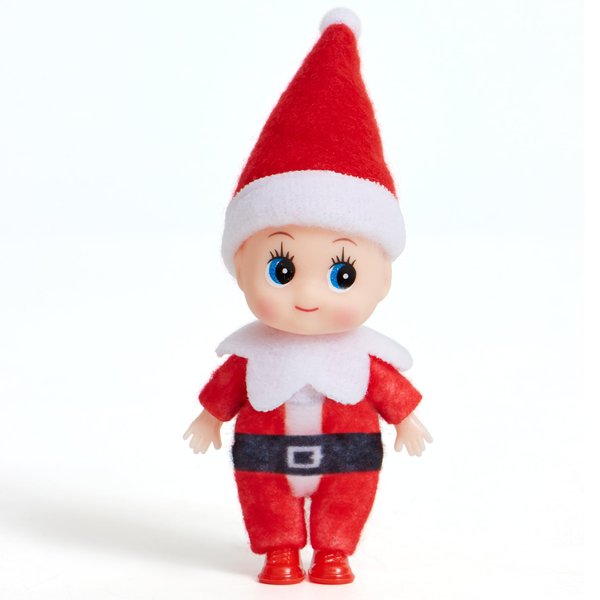 JOYIN Christmas Elf Plush Doll, Red Tiny Elf Doll with Clothes and Belt Pattern Soft Plush Christmas Accessories for Christmas Holiday Decorations, Christmas Dress-Up Party.