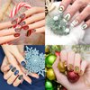 12 Sheets Christmas Nail Wraps Full Stickers Nail Polish Strips, DIY Self-Adhesive Nail Art Decals Santa Claus Xmas Tree Snowflake Pattern with 2 Piece Nail Files for Party Decor (168 Pieces)