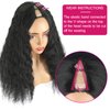 Matthia Black V Part Wig Kinky Curly Wigs Clip in Half Wigs for Black Women, 22inch Synthetic Hair Upgrade U Part Cruly Wig No Leave out Half Wigs V Shape Wigs for Black Women Beginner Friendly(1B#)
