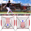 Gsbomzap 2PCS Baseball Softball Pitching Target & Dummy Batter, Adjustable Baseball Pitching Net Training Aids 9 Hole Strike Zone Attachment, Baseball & Softball Practice Net for Hitting Accuracy