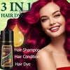 NCEPROHR Dark Red Wine 3 in 1 Hair Dye Shampoo for Gray Hair, Instant Herbal Red Hair Color Shampoo for Women & Men, Natural Red Hair Shampoo, Long Lasting, Ammonia Free, Paraben Free, 500ml
