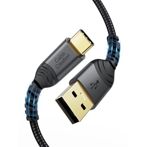 CableCreation USB C Cable [2pcs 6.6ft], Braided USB-A to USB-C Fast Charging Slim Type C Data Cord for Power Bank, Galaxy S23, iPad Pro iPad Mini, iPad Pro,iPhone 15/16,Android Auto/Cellphone
