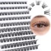 SLSXNL Lash Clusters Eyelash Extensions,D Curl 8-16MM Natural Eyelash Clusters,Wispy Cluster Lashes 8mm 10mm 12mm 14mm 16mm 120pcs Thin Band False Eyelashes