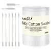 Baby Cotton Swabs, Paper Sticks Cotton Buds for Baby Ear Nose Clean-200Pcs(Spiral and Pointed)