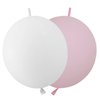 IN-JOOYAA 6 Inch Latex Link Balloons 100 Pcs Quick Link Balloon for Party Decoration(White and Macaron Pink)