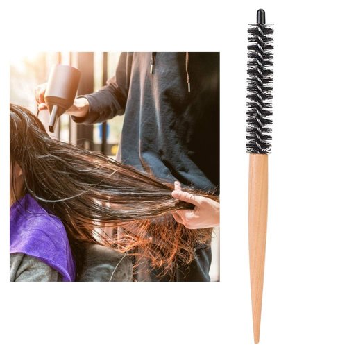 Small Volumizing Bangs Hair Brush Hairdressing Comb Hair Curler Brush Makeup Comb Teasing Brush for Blow Dry Hair(20mm)