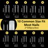 1000PCS Square Nail Tips for Acrylic Nails Professional, Fake Clear Natural Acrylic Short Square French Artificial Nail Tips Half Cover with Acrylic Nail Clipper, 2PCS Nail Files for Nail Salon Home