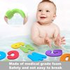 Bath Toys Organizer + 36 Soft Foam ABC 123 Letters & Numbers Bathroom Alphabet Baby Toys for Early Learning Foam Letters and Quick Dry Storage Net Bag