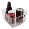 Kitchen Details 2 Pack Lazy Susan Bin | Triangular Pantry Organizer | Corner Cabinet | Handle | Spice Jars | Cans | Clear