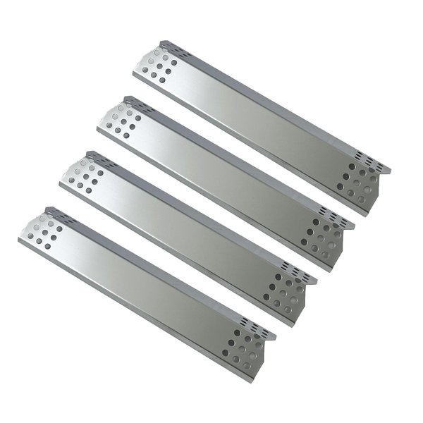 Direct Store Parts DP130 (4-Pack) Stainless Steel Heat Shield 14 9/16" x 3 3/8" Replacement for Sunbeam, Nexgrill, Grill Master, Charbroil, Kitchen Aid, Members Mark, Uberhaus Gas Grills