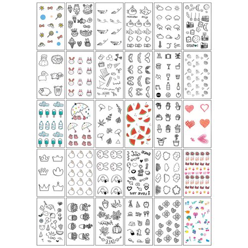 TORMEN 30 Sheets Colorful Temporary Tattoos, Cute style Temporary Tattoos– Waterproof, Realistic & Long-Lasting Fake Tattoos for Kids, Adults, Parties & Festivals (Finger sticker)