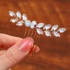 Foyte Bride Wedding Hair Comb Crystal Hair Piece Rhinestone Bridal Hair Side Comb Opal Gold Hair Accessories for Women and Brides