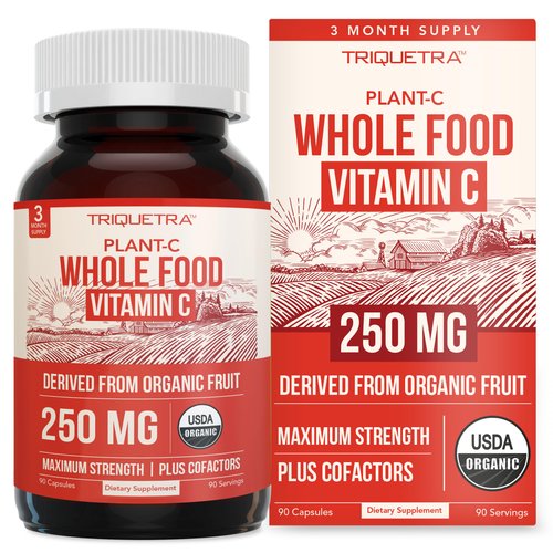 Organic Vitamin C | Whole Food Vitamin C from Fruit Plus Absorption Enhancing Cofactors - Vegan, Enhanced Bioavailability - Immune Support, Antioxidant, Total Health (90 Servings)