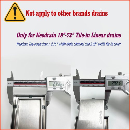 Neodrain Grey Plastic Clip for Linear Drain, Tile Tray supporter, Only for Neodrain 18",24",28",32",36",48",60",72" Tile-insert Shower Drain, with Lifting Hook, 6 PCS