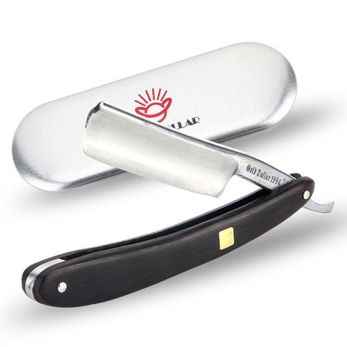 GOLD DOLLAR straight razor wooden scale vintage razor for men & barber shaving ready without stabilizer