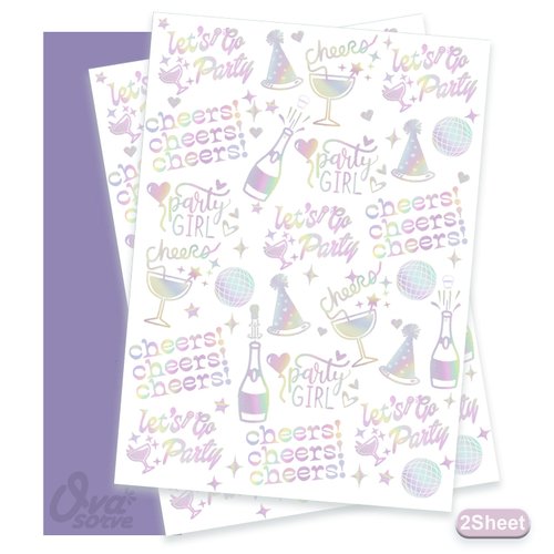 Ovasorve Bachelorette Temporary Tattoos 52 Iridescent Styles Cheers Tattoos for Birthday Decorations Bachelorette Party Supplies Bridesmaid Bride To Be Party Favor