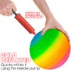 ArtCreativity 16 Inch Rainbow Playground Ball for Kids, Durable Rubber, Includes Hand Pump, Bouncy Outdoor Toy for Backyard, Park, Beach, Boys and Girls Ages 3+