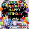 JOYMEMO Science Birthday Party Decorations Boy Girl - Science Themed Birthday Party Kit Happy Birthday Science Backdrop Banner Cake Toppers Chemistry Party Supplies Science Party Favors