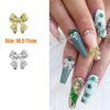 KACHIMOO 40pcs Bow Nail Charms Gold and Silver Nail Charms Bowknots Nail Art Charms Bow Charms for Nails Design