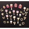 70PCS 3D Nail Charms for Acrylic Nails with Art Nail Gems and Rhinestones (#1-Gold Tone)